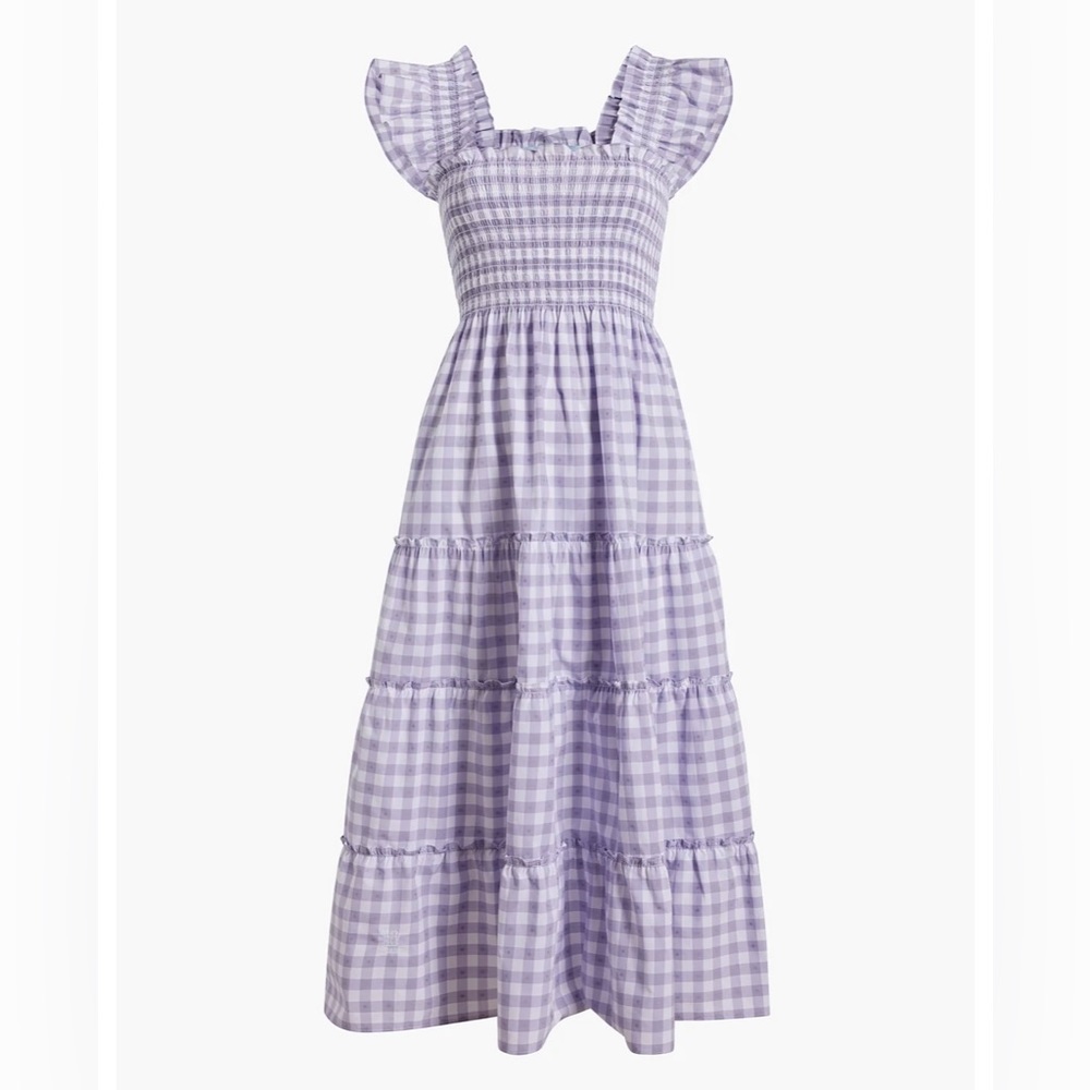 Hill House Ellie Nap Dress XXS Lilac Clip Dot Check